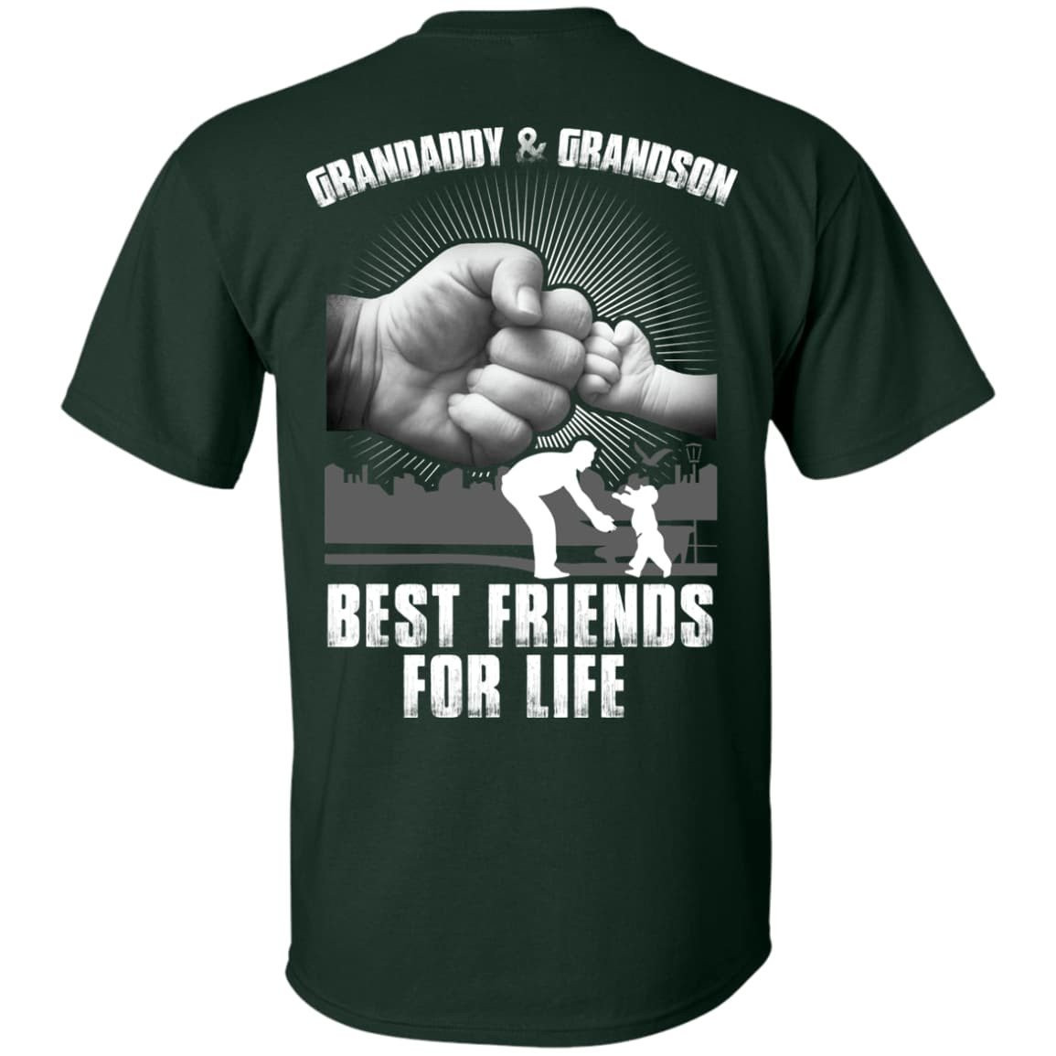 Grandaddy And Grandson Best Friends For Life-T-Shirt & Hoodie-Classic T-Shirt-Forest Green