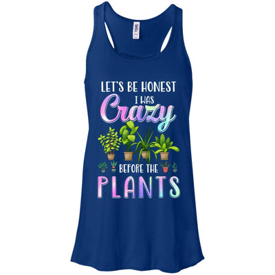 Let's Be Honest I Was Crazy Before The Plants-T-Shirt & Tank Top-Women's Flowy Racerback Tank-True Royal