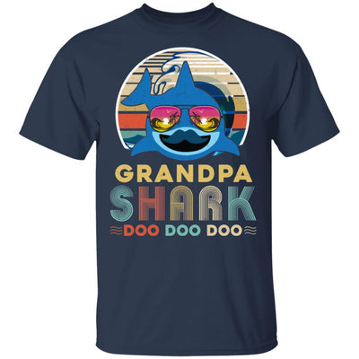 Retro Vintage Grandpa Shark Doo Doo Doo-T-Shirt & Hoodie-Classic T-Shirt-Navy