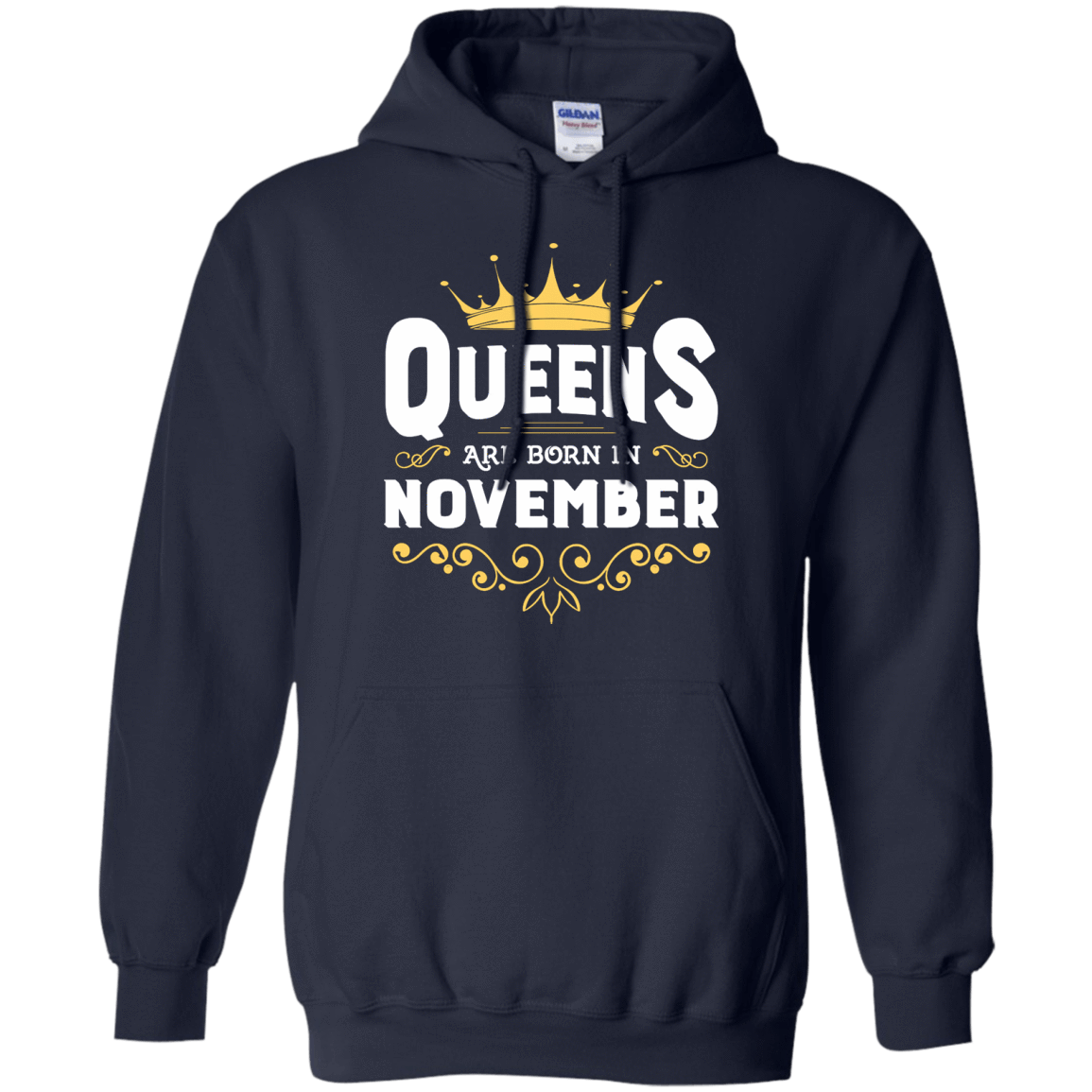 Queens Are Born In November-T-Shirt & Hoodie-Pullover Hoodie-Navy
