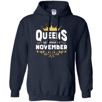 Queens Are Born In November-T-Shirt & Hoodie-Pullover Hoodie-Navy