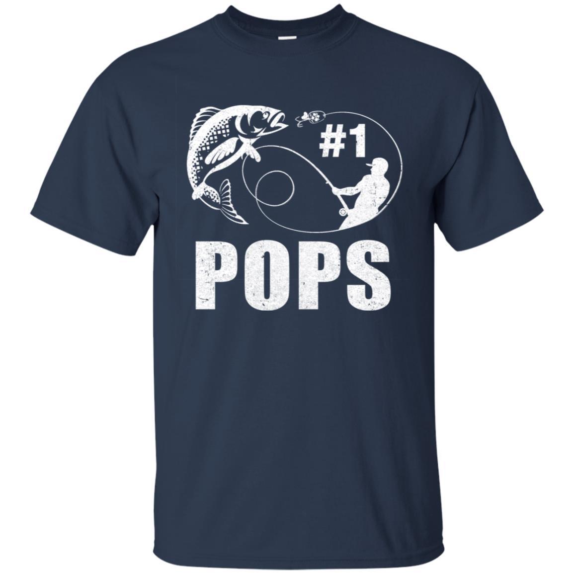 #1 Pops Fishing Fisherman Best Fathers Day Gift-T-Shirt & Hoodie-Classic T-Shirt-Navy