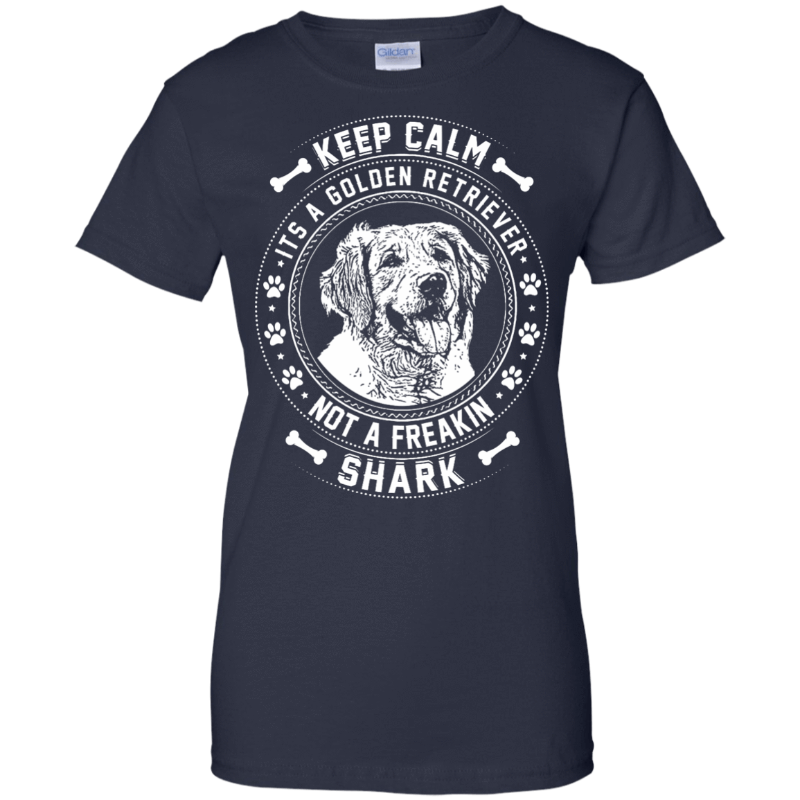 Keep Calm It's A Golden Retriever Not A Freaking Shark-T-Shirt & Hoodie-Women's T-Shirt-Navy