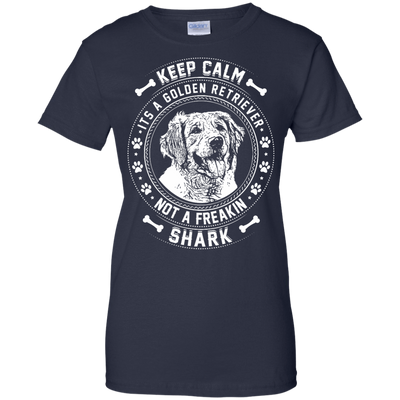 Keep Calm It's A Golden Retriever Not A Freaking Shark-T-Shirt & Hoodie-Women's T-Shirt-Navy