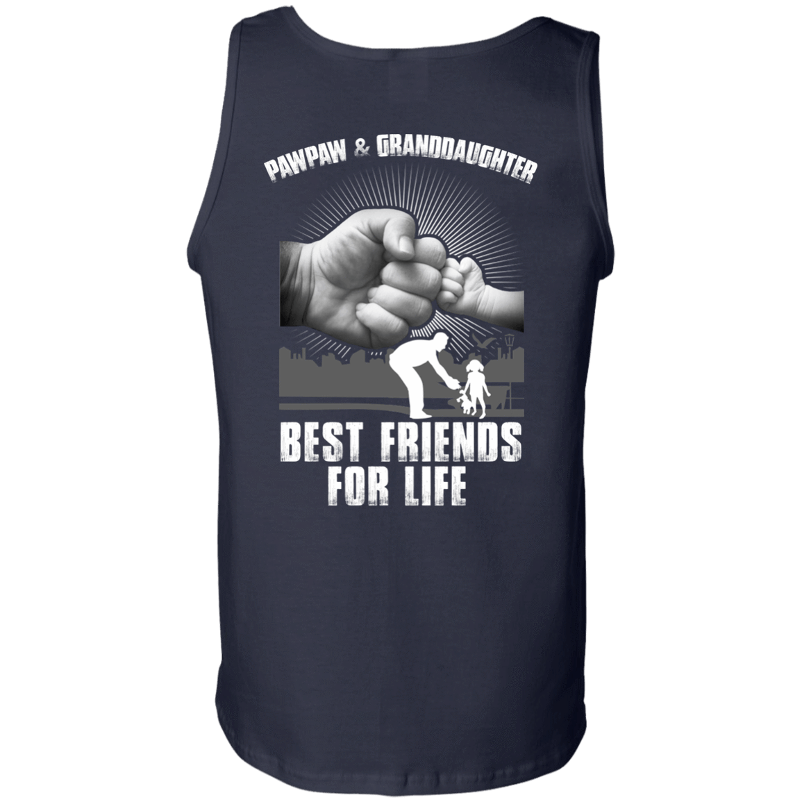 Pawpaw And Granddaughter Best Friends For Life-T-Shirt & Hoodie-Unisex Tank-Navy
