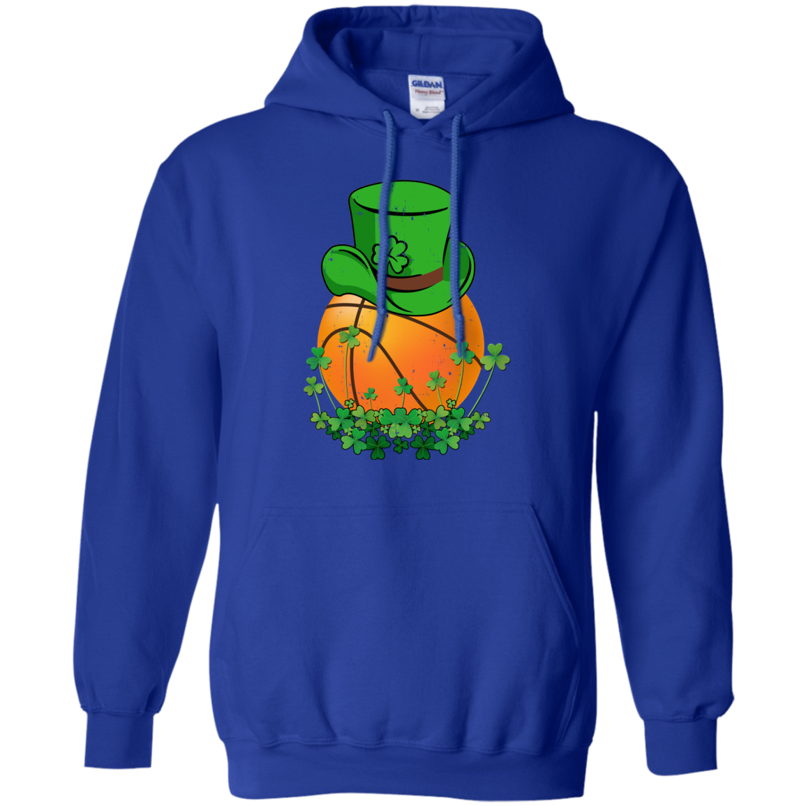 Shamrock Basketball Leprechaun St Patricks Day-T-Shirt & Hoodie-Pullover Hoodie-Royal