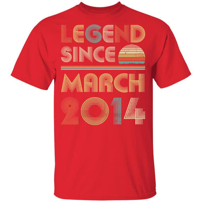 Legend Since March 2014 Vintage 7th Birthday Gifts Youth-Youth Shirt-Youth T-Shirt-Red