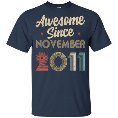 Awesome Since November 2011 Vintage 10th Birthday Gifts Youth-Youth Shirt-Youth T-Shirt-Navy