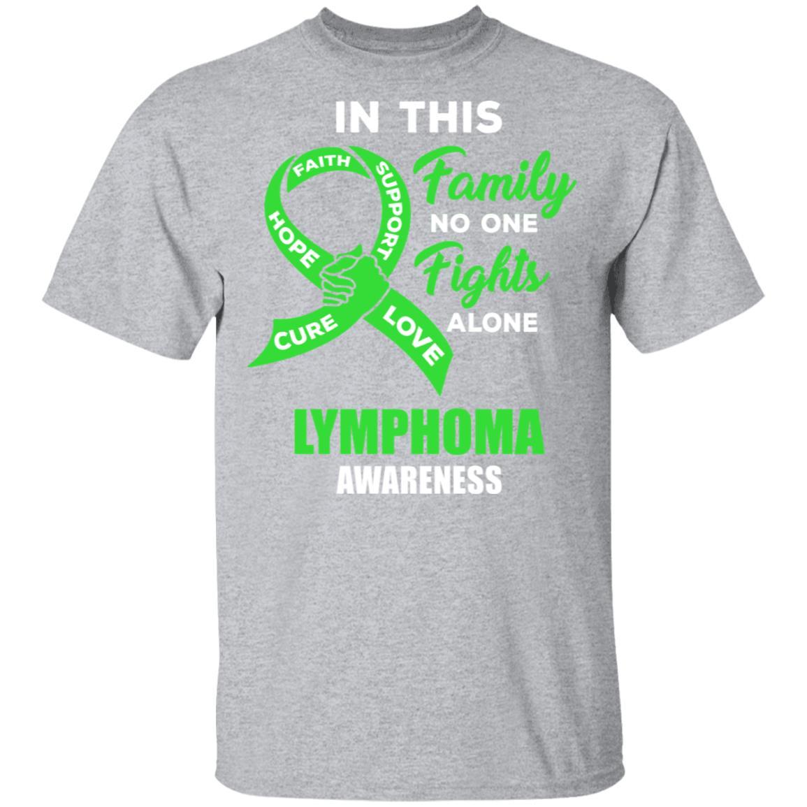 In This School No One Fights Lymphoma Awareness Alone-T-Shirt & Hoodie-Classic T-Shirt-Sport Grey
