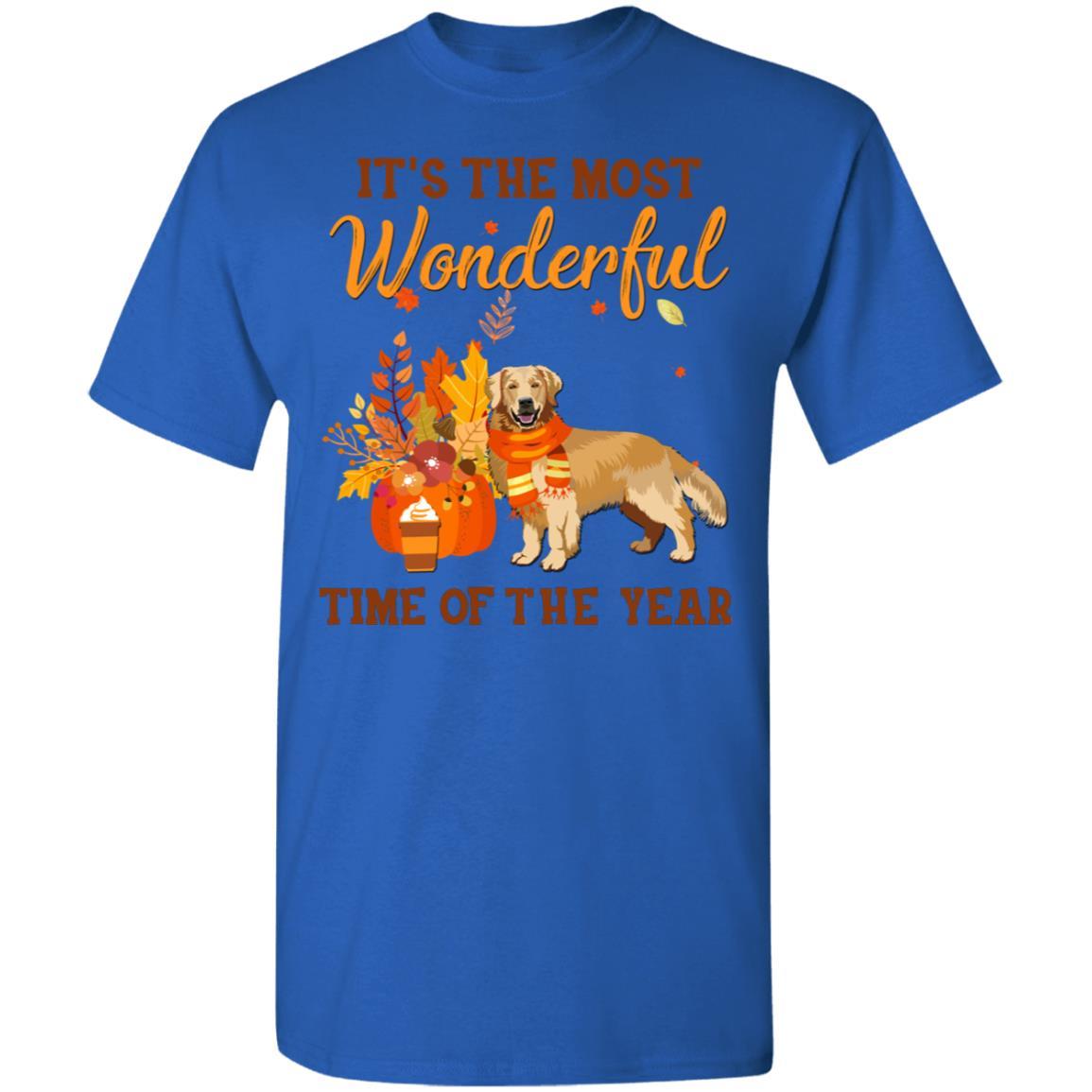 Golden Retriever Autumn It's The Most Wonderful Time Of The Year-T-Shirt & Hoodie-Classic T-Shirt-Royal