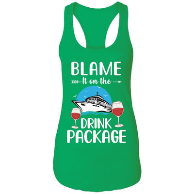 Blame It On The Drink Package Funny Cruising Cruiser-T-Shirt & Tank Top-Women's Ideal Racerback Tank-Kelly Green