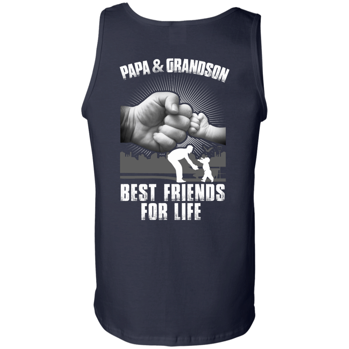 Papa And Grandson Best Friends For Life-T-Shirt & Hoodie-Unisex Tank-Navy