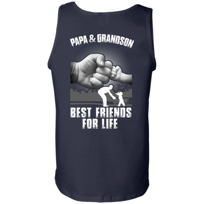 Papa And Grandson Best Friends For Life-T-Shirt & Hoodie-Unisex Tank-Navy