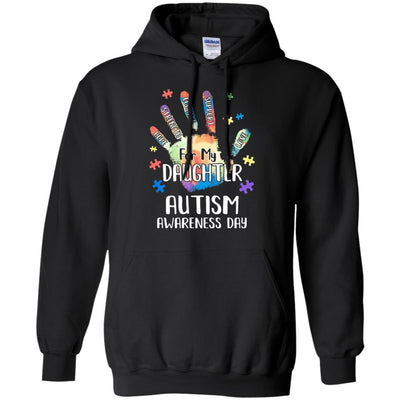 Support Autism Awareness For My Daughter Puzzle Gift-T-Shirt & Hoodie-Pullover Hoodie-Black