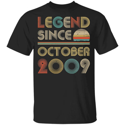 Legend Since October 2009 Vintage 12th Birthday Gifts Youth-Youth Shirt-Youth T-Shirt-Black
