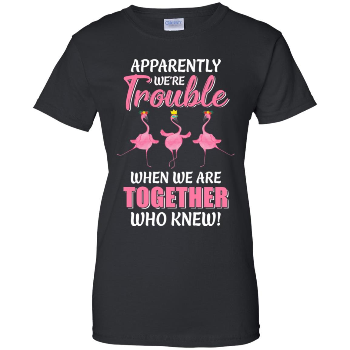 Apparently We're Trouble When We Are Together Flamingo-T-Shirt & Hoodie-Women's T-Shirt-Black