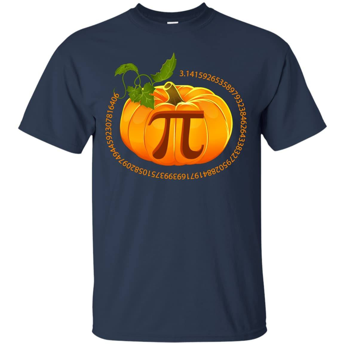 Funny Pi Pumpkin Pie Halloween-T-Shirt & Hoodie-Classic T-Shirt-Navy