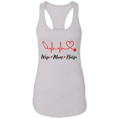 Wife Mom Nurse Doctor Medic Womens-T-Shirt & Tank Top-Women's Ideal Racerback Tank-White