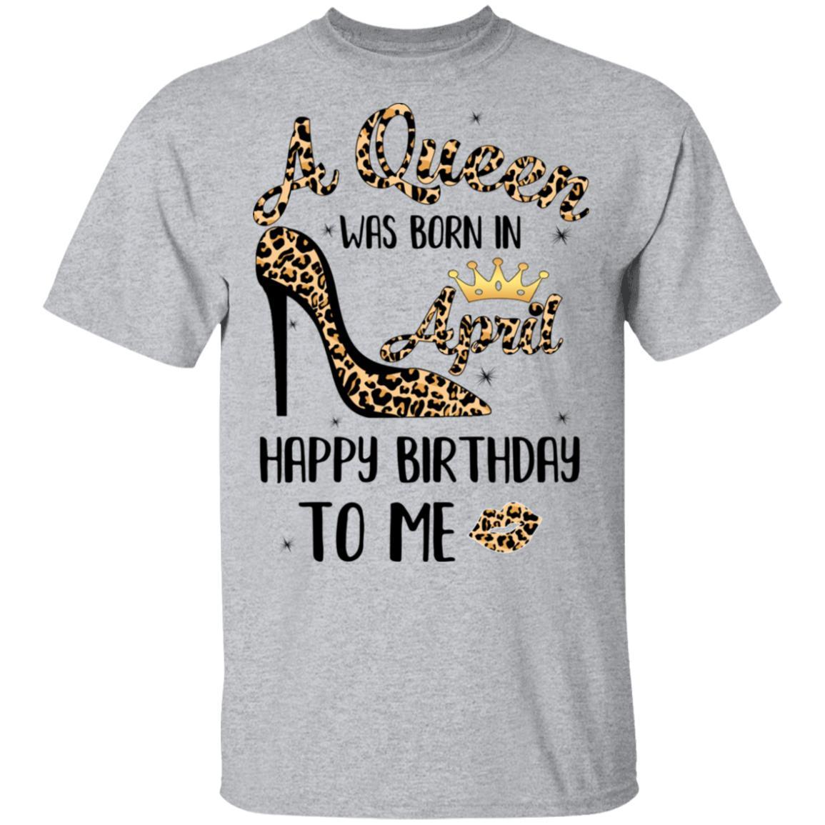 Born In April Girl Leopard High Heels Birthday Women Gift-T-Shirt & Tank Top-Classic T-Shirt-Sport Grey