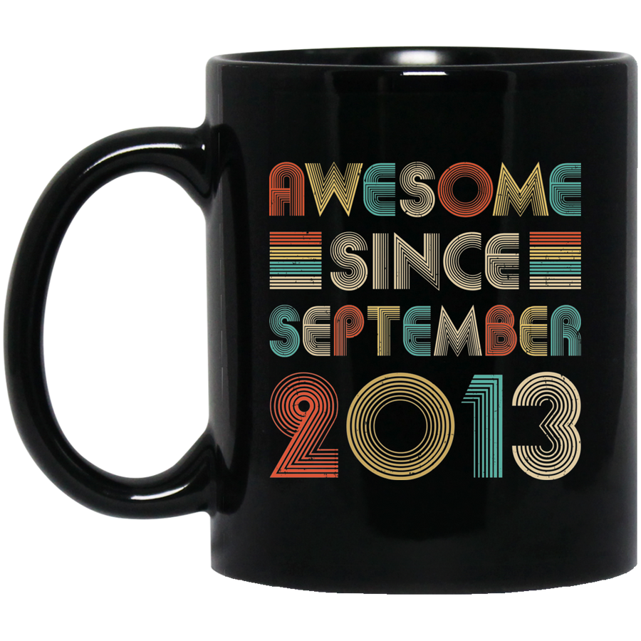 Awesome Since September 2013 Vintage 8th Birthday Gifts Youth Mug-Coffee Mug-BM11OZ 11 oz. Black Mug-Black