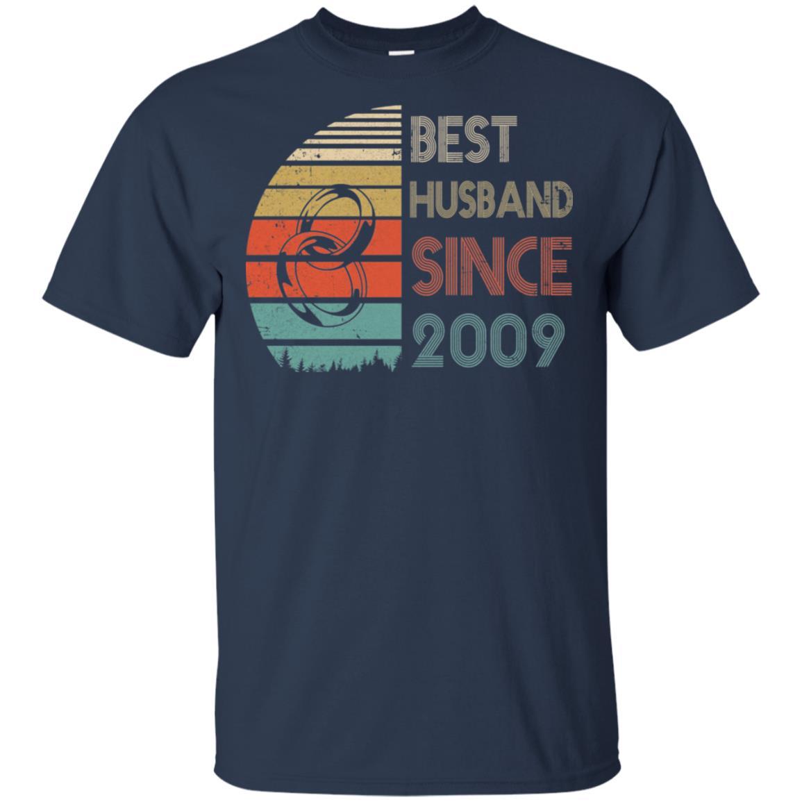 12th Wedding Anniversary Gifts Best Husband Since 2009-T-Shirt & Hoodie-Classic T-Shirt-Navy