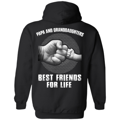 Papa And Granddaughters Best Friends For Life-T-Shirt & Hoodie-Pullover Hoodie-Black