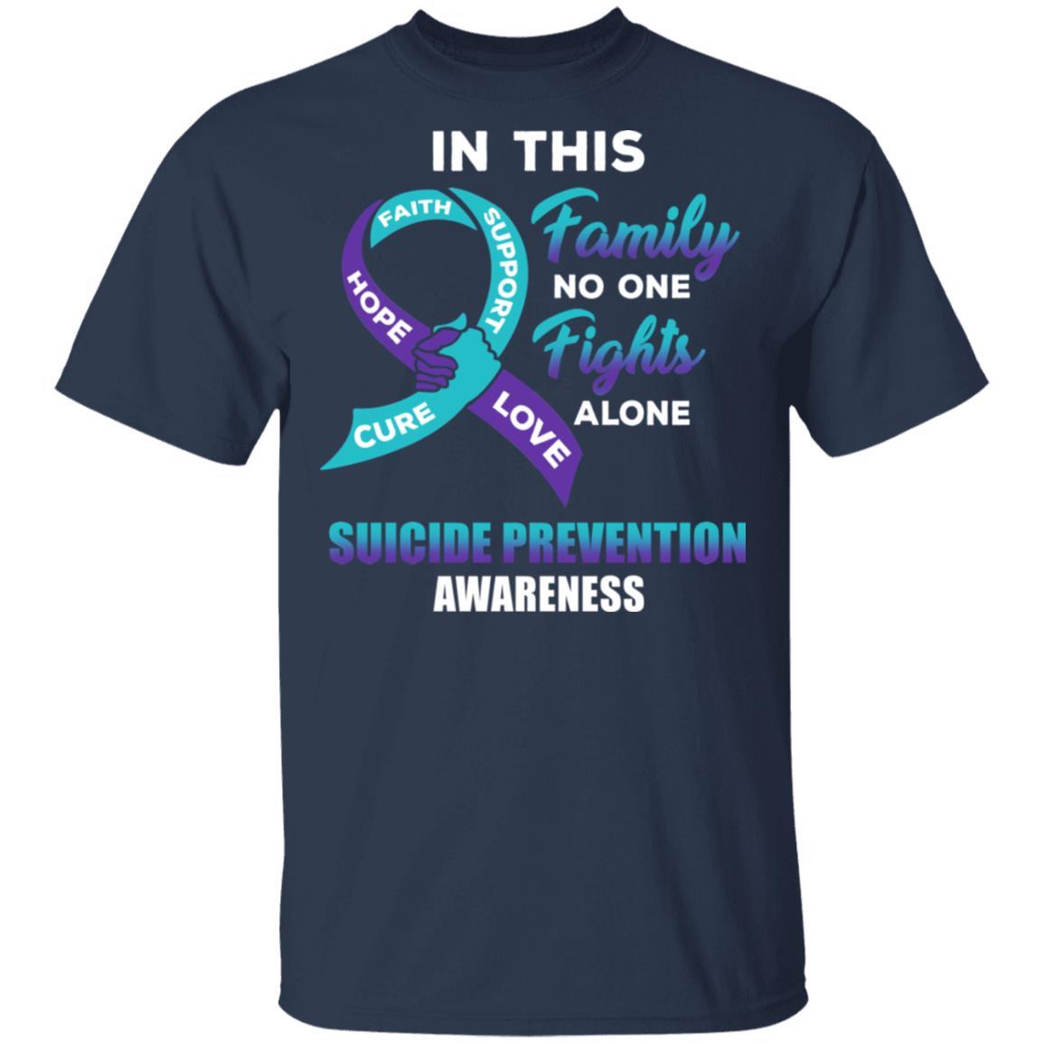 In This School No One Fights Suicide Prevention Awareness Alone-T-Shirt & Hoodie-Classic T-Shirt-Navy