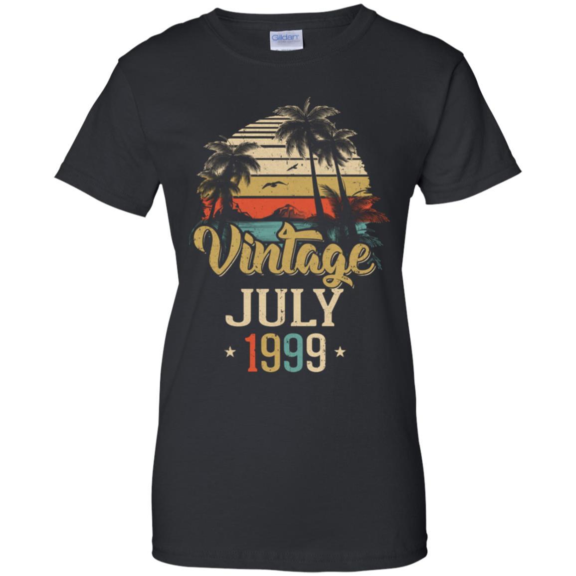 Retro Classic Vintage July 1999 22th Birthday Gift-T-Shirt & Hoodie-Women's T-Shirt-Black