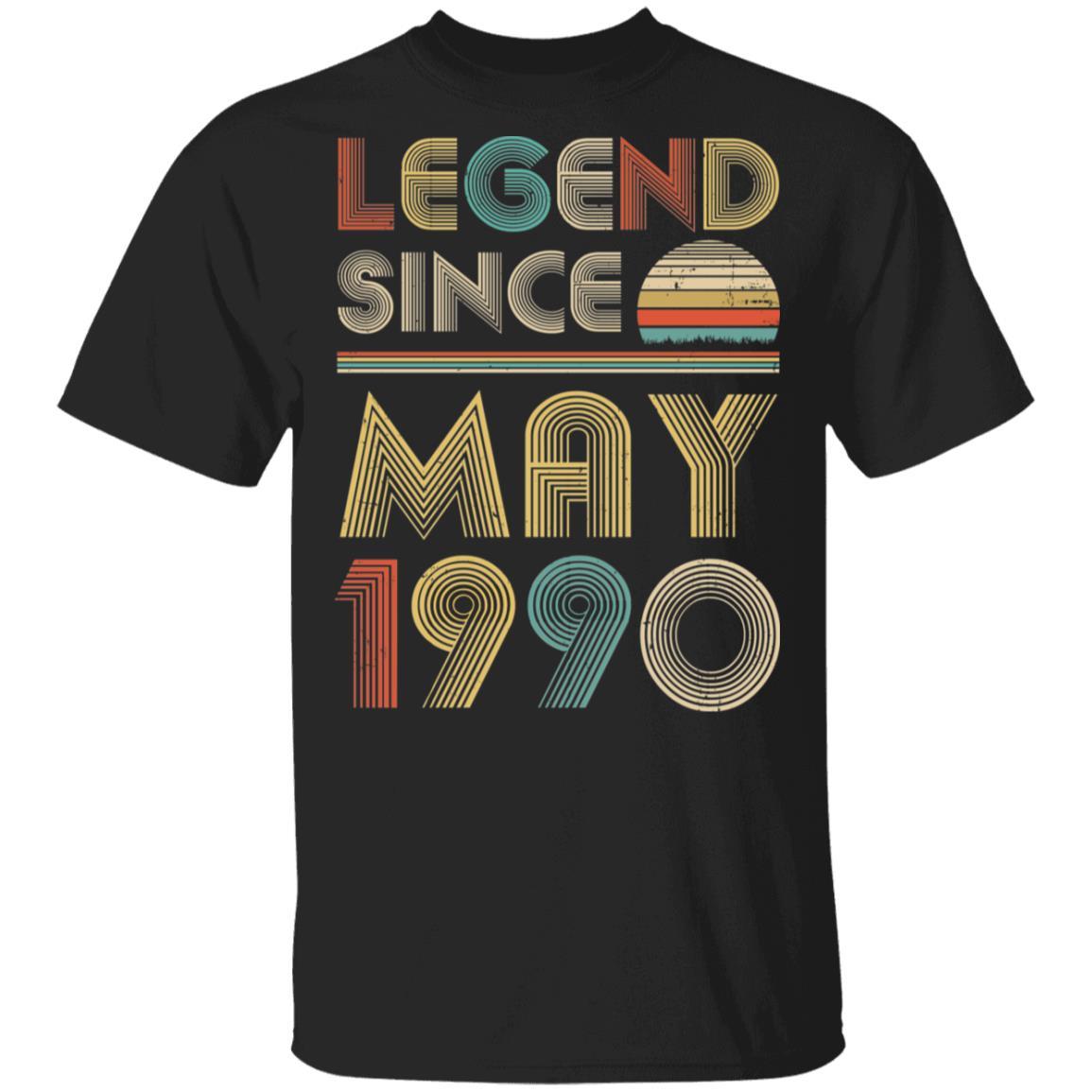 Legend Since May 1990 Vintage 31th Birthday Gifts-T-Shirt & Hoodie-Classic T-Shirt-Black
