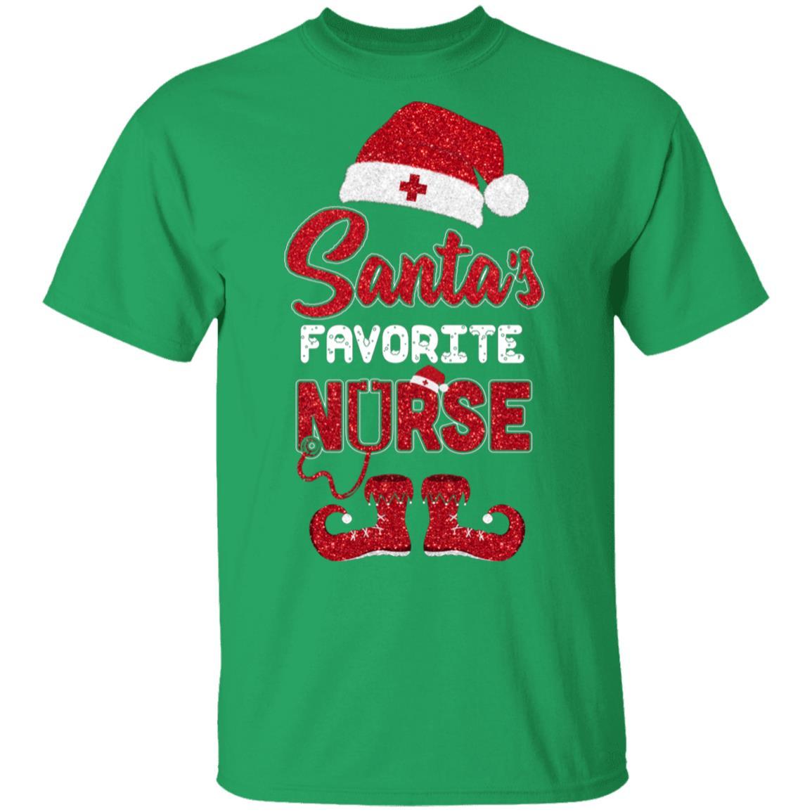 Santa's Favorite Nurse Christmas-T-Shirt & Sweatshirt-Classic T-Shirt-Irish Green