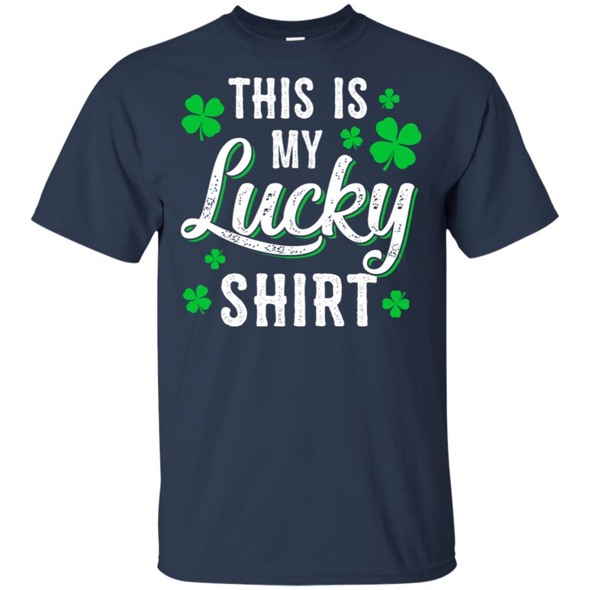 This Is My Lucky Shirt Irish Shamrocks St Patrick Day-T-Shirt & Hoodie-Classic T-Shirt-Navy