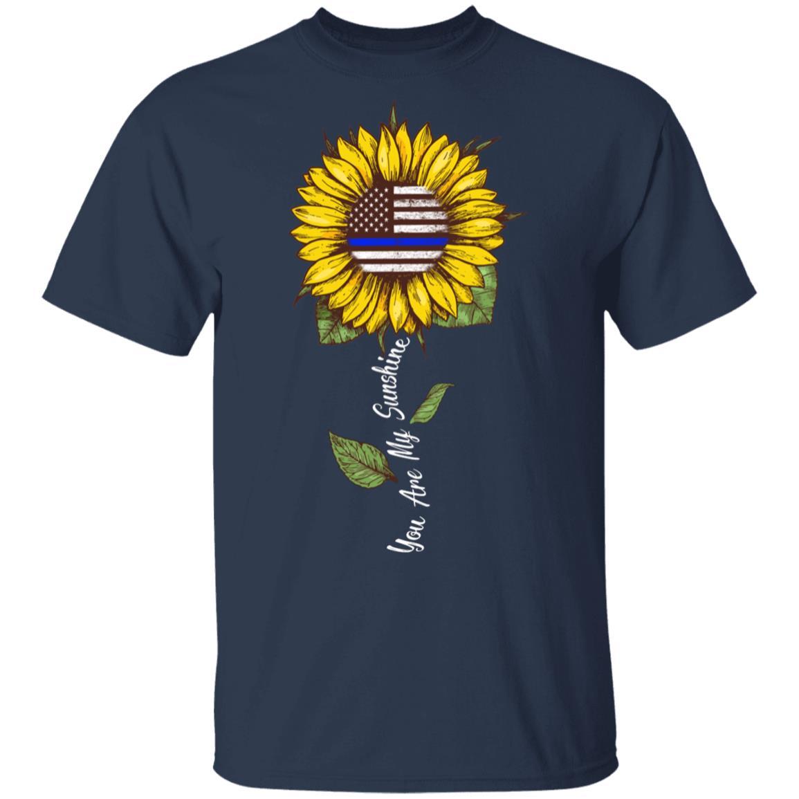 You Are My Sunshine Sunflower Female Police Officer-T-Shirt & Hoodie-Classic T-Shirt-Navy