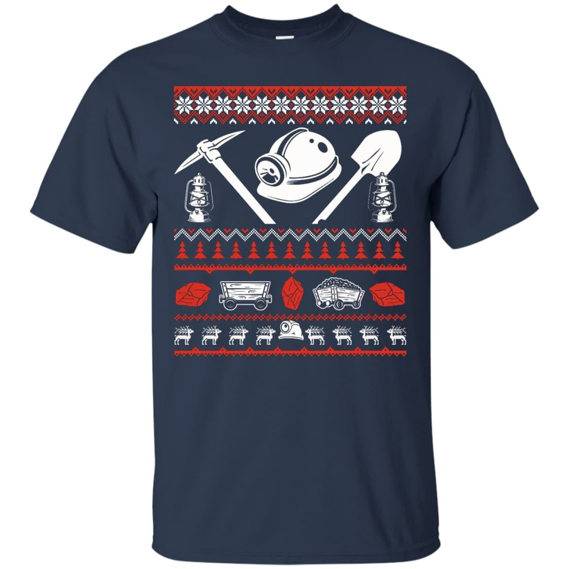 Coal Miner Christmas Sweater-T-Shirt & Hoodie-Classic T-Shirt-Navy