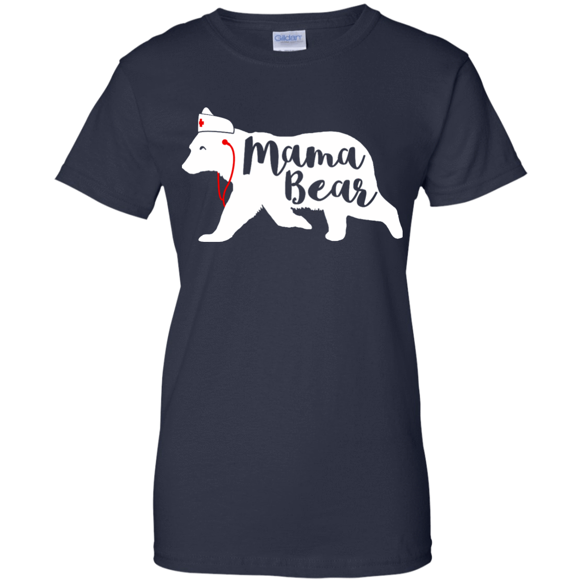 Nurse Mama Bear-T-Shirt & Hoodie-Women's T-Shirt-Navy