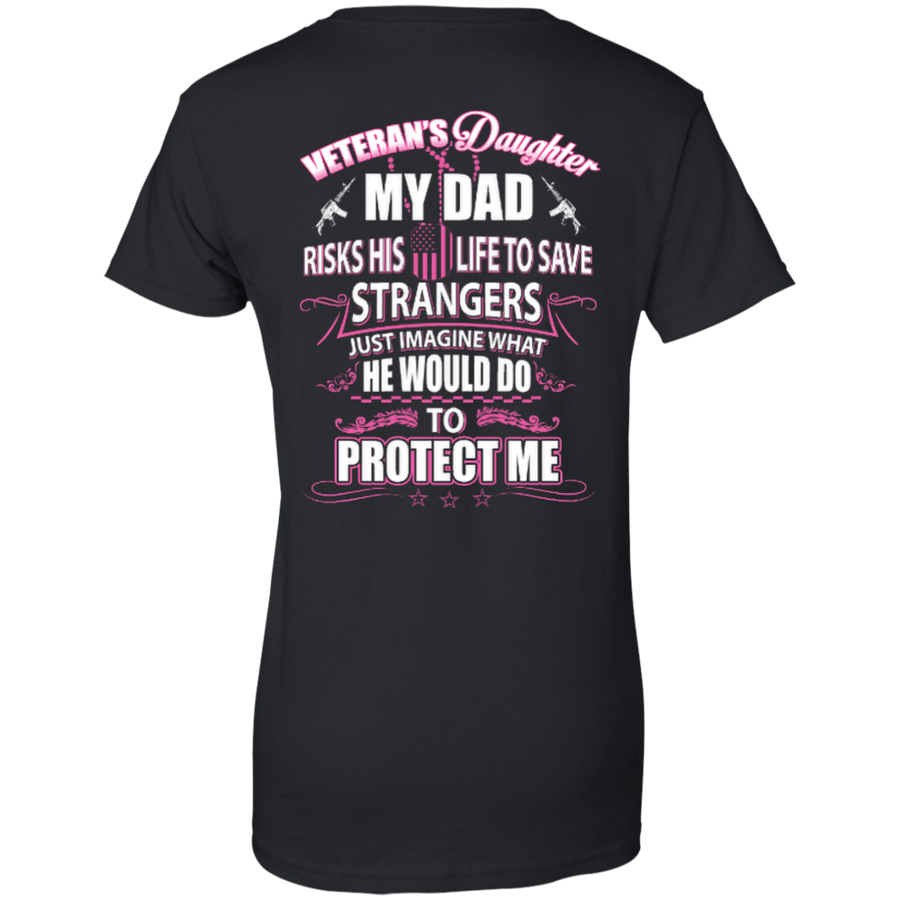 Veteran's Daughter My Dad Risks His Life To Save Strangers-T-Shirt & Hoodie-Women's T-Shirt-Black