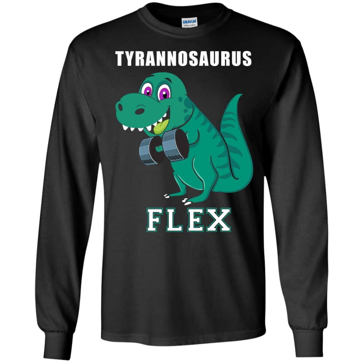 Dinosaur Lifting-T-Shirt & Hoodie-Long Sleeve T-Shirt-Black