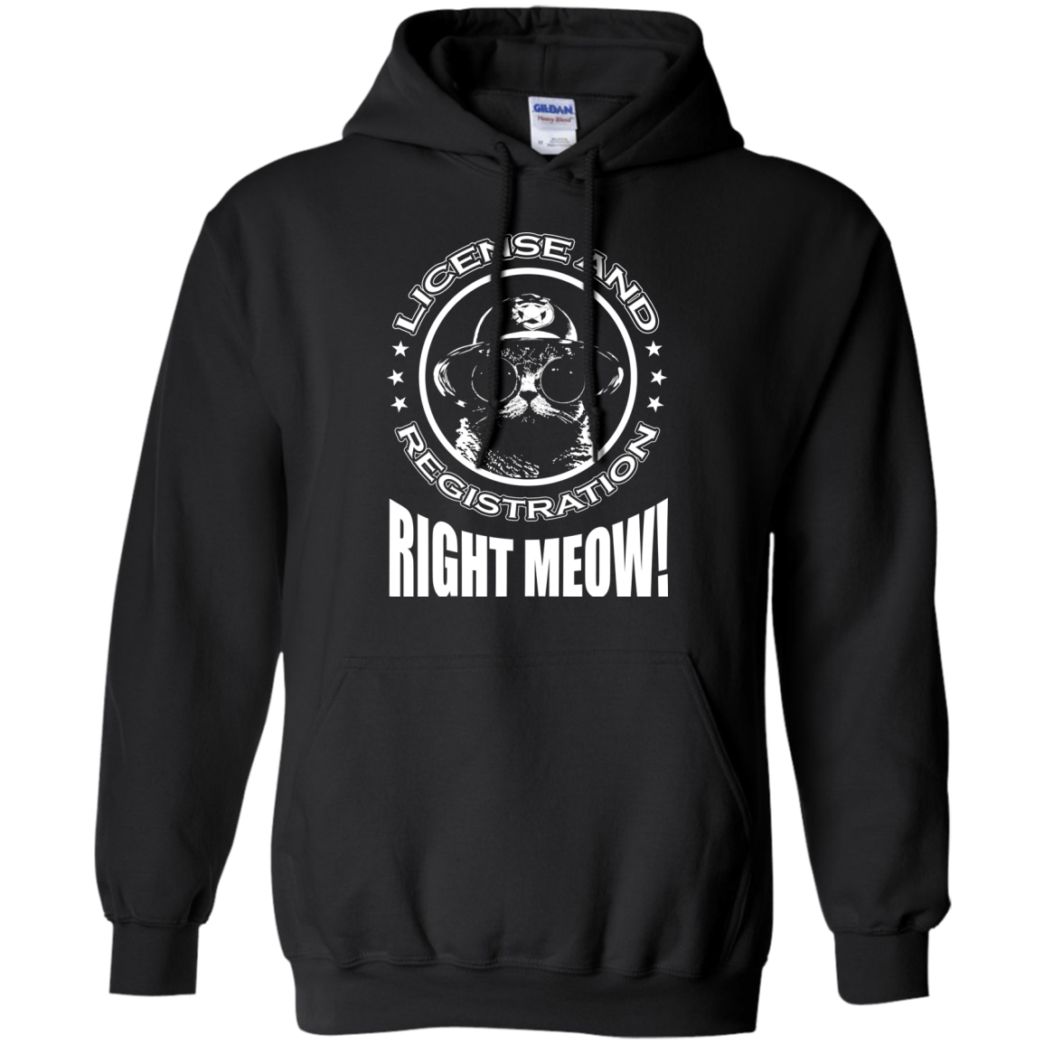 License And Registration Meow-T-Shirt & Hoodie-Pullover Hoodie-Black