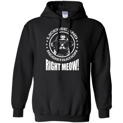 License And Registration Meow-T-Shirt & Hoodie-Pullover Hoodie-Black