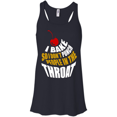 I Bake So I Dont Punch People In The Throat-T-Shirt & Hoodie-Women's Flowy Racerback Tank-Midnight