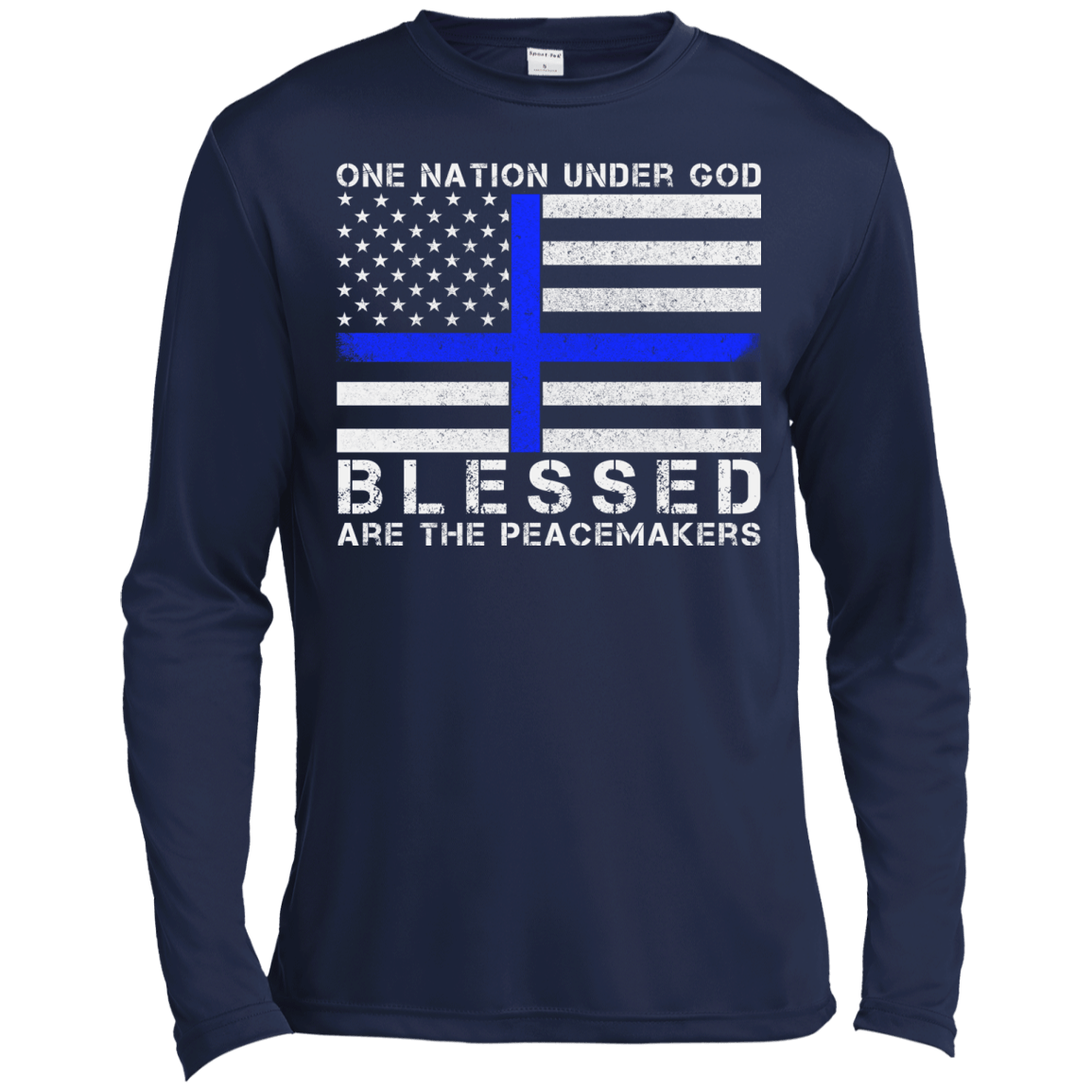 One Nation Under God-T-Shirt & Hoodie-Long Sleeve T-Shirt-Navy