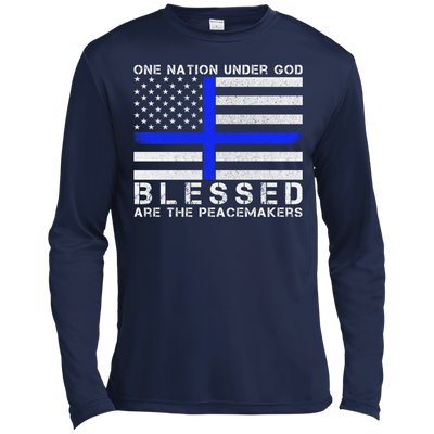 One Nation Under God-T-Shirt & Hoodie-Long Sleeve T-Shirt-Navy