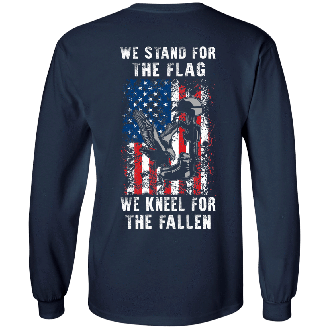 We Stand For The Flag-T-Shirt & Hoodie-Long Sleeve T-Shirt-Navy
