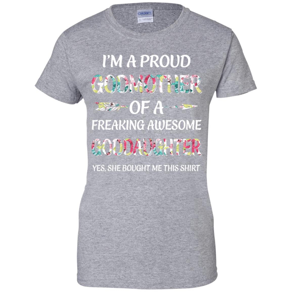 Proud Godmother Mother's Day Gift From A Goddaughter-T-Shirt & Hoodie-Women's T-Shirt-Sport Grey