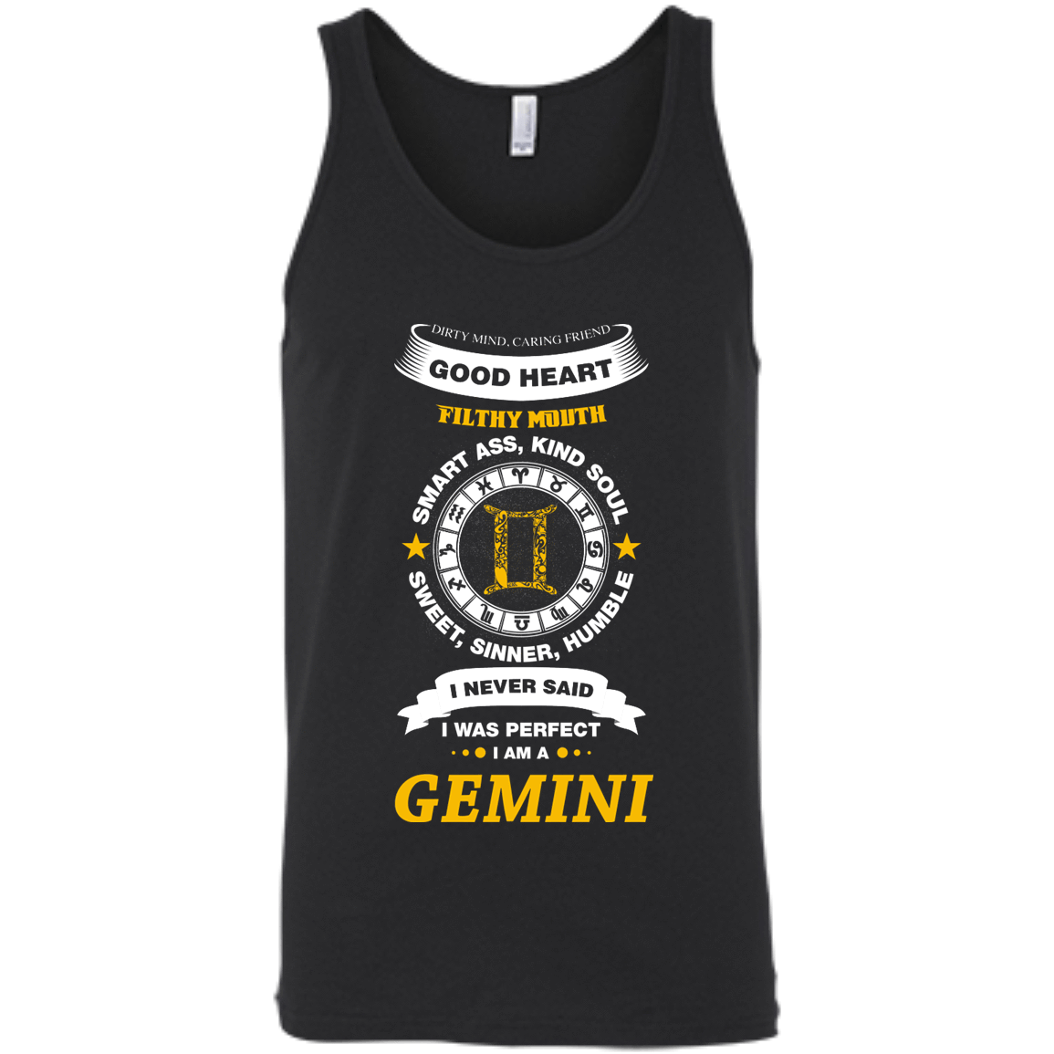 I Never Said I Was Perfect I Am A GEMINI-T-Shirt & Hoodie-Unisex Tank-Black