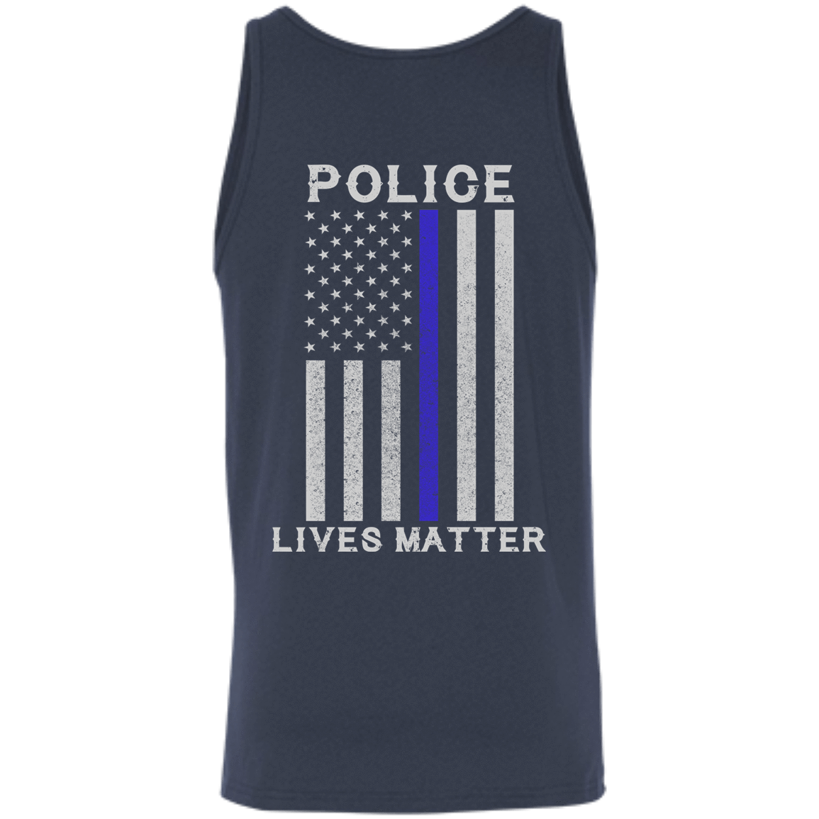 Police Lives Matter Thin Blue Line-T-Shirt & Hoodie-Unisex Tank-Navy