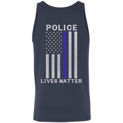 Police Lives Matter Thin Blue Line-T-Shirt & Hoodie-Unisex Tank-Navy