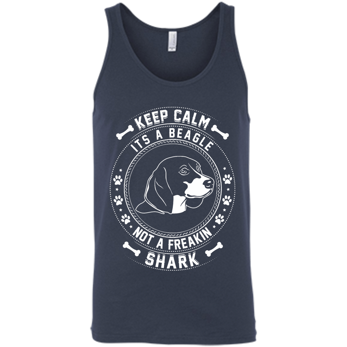 Keep Calm It's A Beagle Not A Freaking Shark-T-Shirt & Hoodie-Unisex Tank-Navy