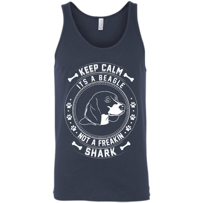 Keep Calm It's A Beagle Not A Freaking Shark-T-Shirt & Hoodie-Unisex Tank-Navy