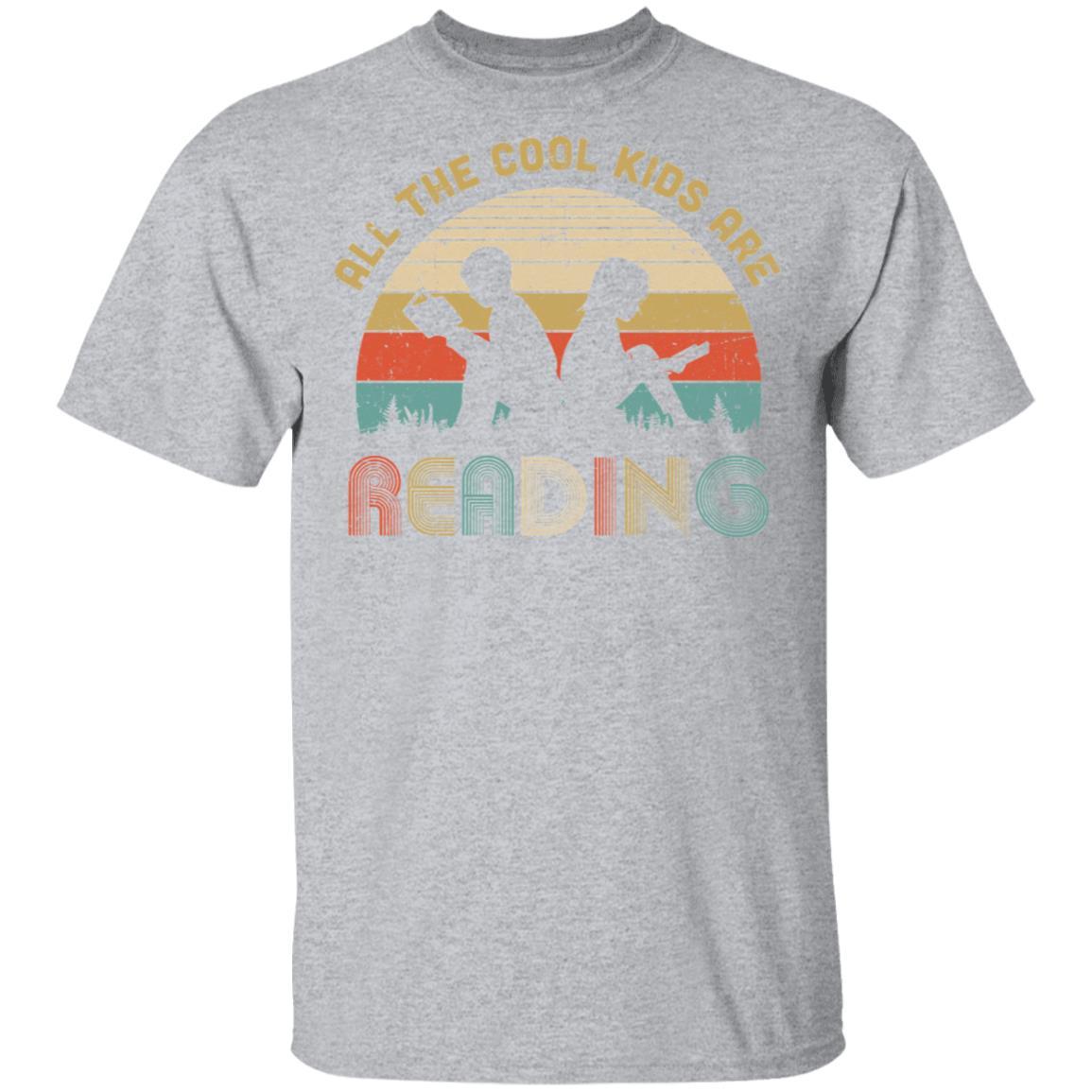 Vintage All The Cool Kids Are Reading Books Lovers Gifts-T-Shirt & Hoodie-Classic T-Shirt-Sport Grey