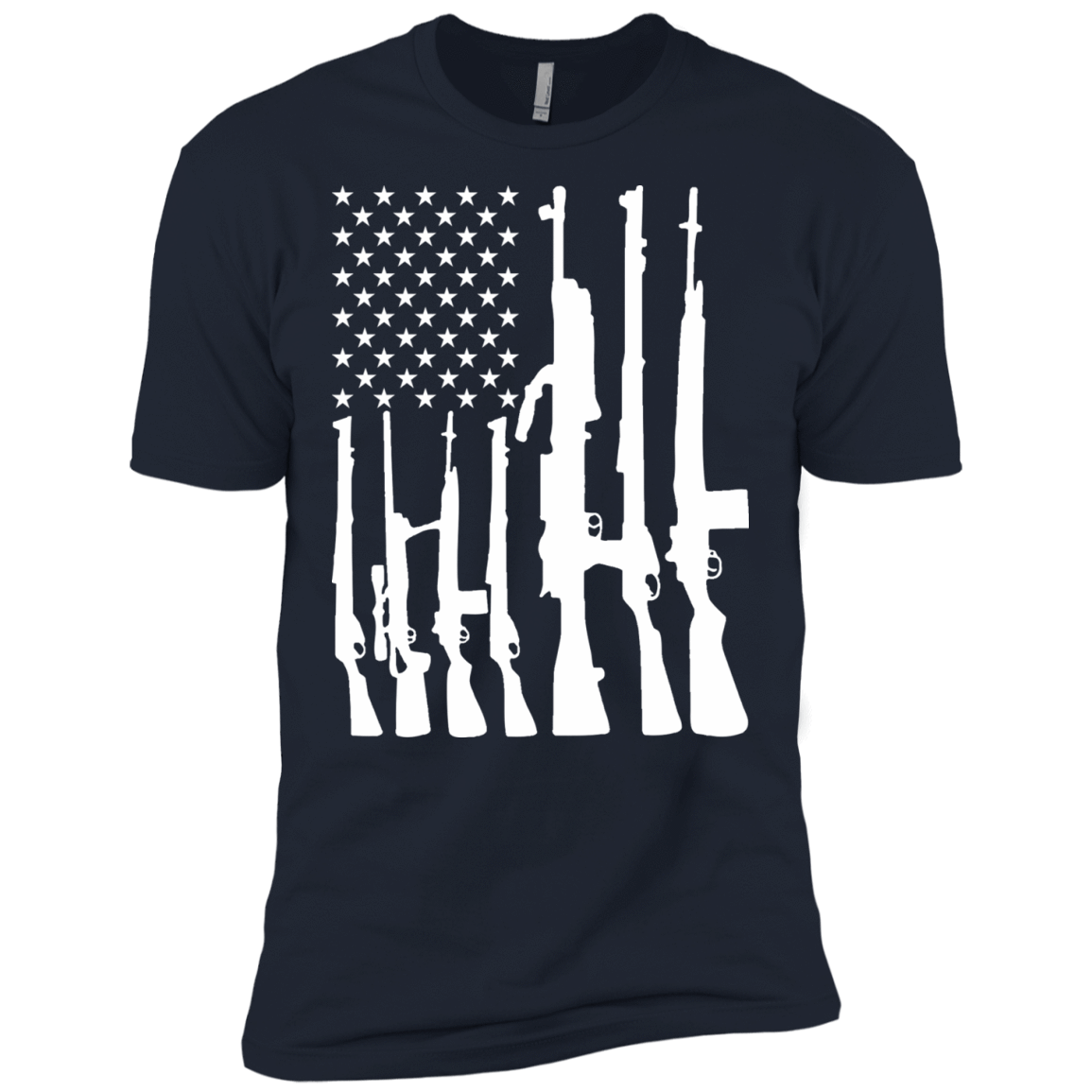 Rifle American Flag Machine Gun Rights-T-Shirt & Hoodie-Premium T-Shirt-Midnight Navy